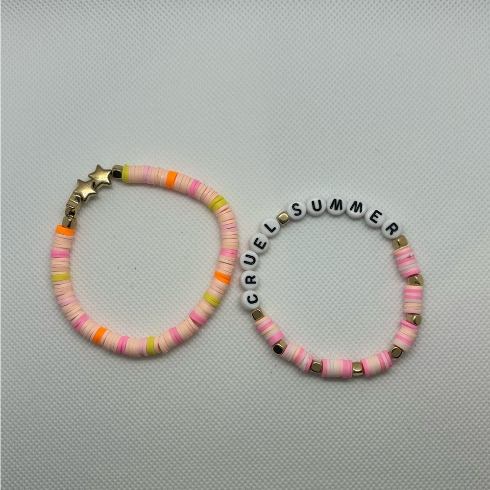 Handmade friendship bracelet set clay polymer beads - Taylor Swift Theme